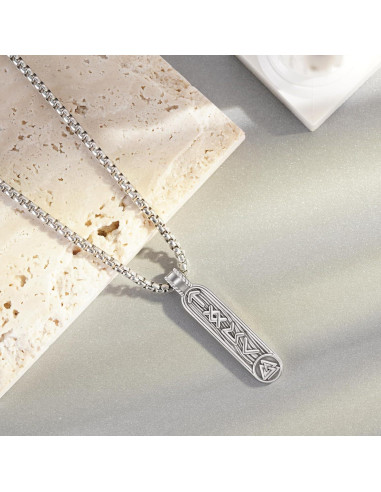 Collar Vikingo de Plata 925 con Runas Nórdicas para Hombres