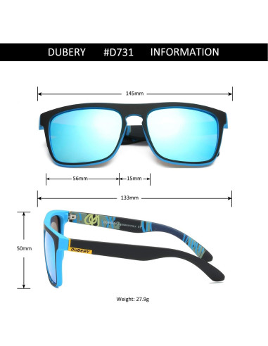 Gafas de Sol DUBERY Polarizadas UV400 Unisex Retro 2 Piezas