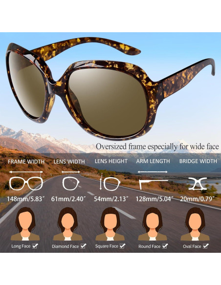 Gafas de sol grandes Joopin polarizadas UV400 para mujeres Gafas de sol grandes Joopin polarizadas UV400 para mujeres