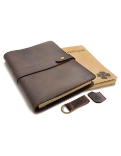 Cuaderno de Cuero Refillable le vent A5 Marrón 200 Páginas