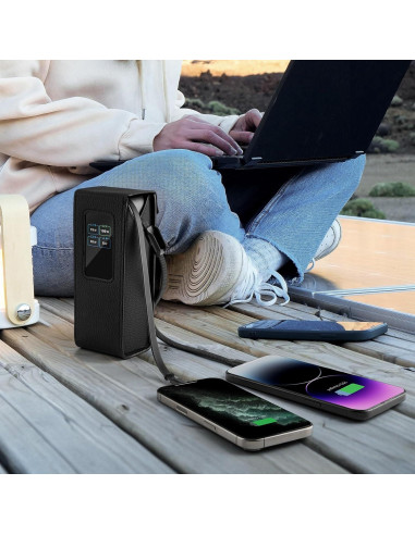 Funda de cuero PU Anker A1695 para banco de energía 25,000mAh