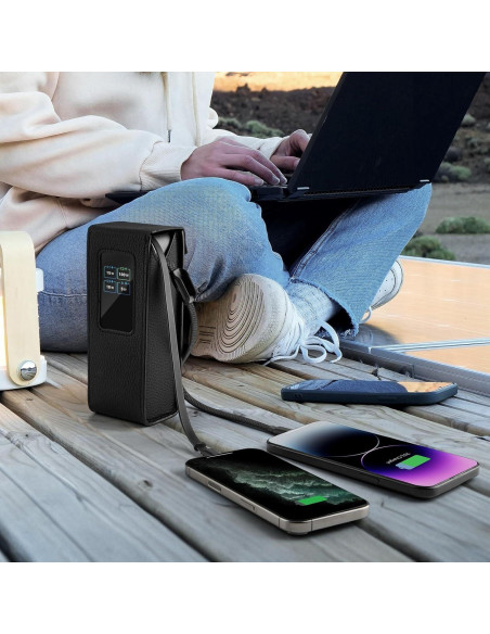 Funda de cuero PU Anker A1695 para banco de energía 25,000mAh