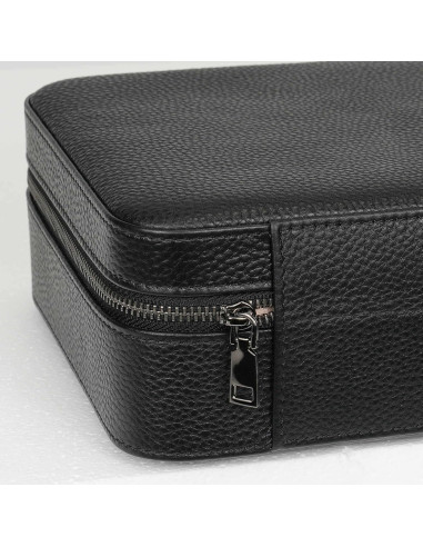 Estuche de Gafas de Sol SYENS de Cuero Negro con 4 Compartimentos