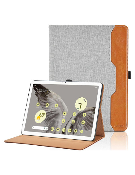Funda de cuero PU para Google Pixel Tablet 2023 - Gris