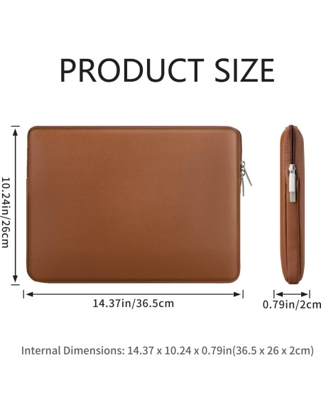 Funda para Laptop RAINYEAR 15.4" Cuero PU Resistente al Agua