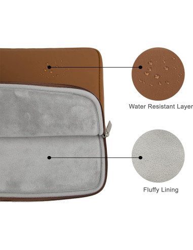 Funda para Laptop RAINYEAR 15.4" Cuero PU Resistente al Agua