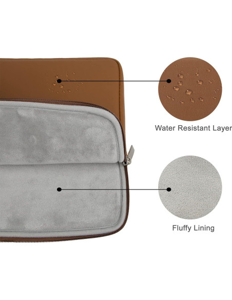 Funda para Laptop RAINYEAR 15.4" Cuero PU Resistente al Agua