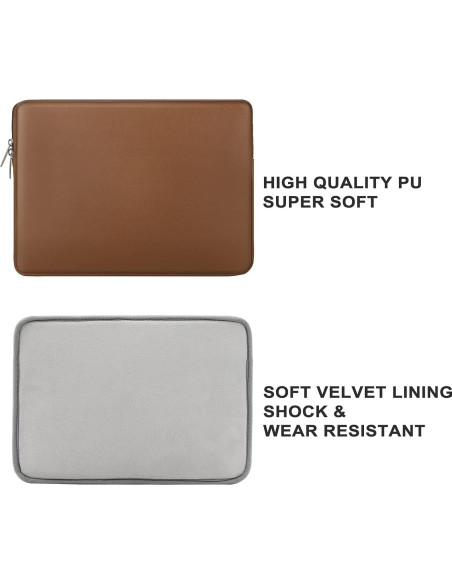 Funda para Laptop RAINYEAR 15.4" Cuero PU Resistente al Agua