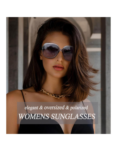Gafas de sol grandes Joopin para mujeres polarizadas UV400 Gafas de sol grandes Joopin para mujeres polarizadas UV400
