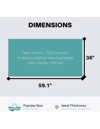 Tela Acústica SoundAssured Negra 149.86x91.44 cm para Paneles