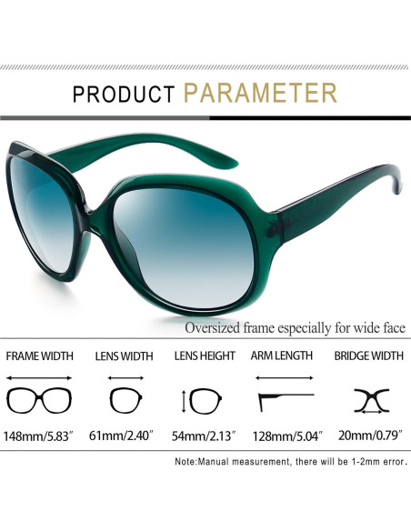 Gafas de sol grandes Joopin para mujer UV400 polarizadas Gafas de sol grandes Joopin para mujer UV400 polarizadas