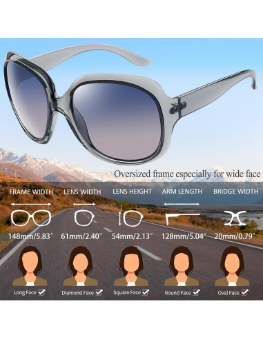 Gafas de sol grandes Joopin para mujeres polarizadas UV400