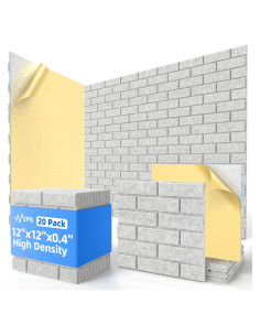 Paquete de 20 Paneles Acústicos de Poliester Gris 30.48x30.48cm