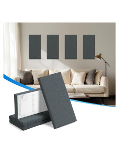 Paneles Acústicos de Pared 4 PCS Gris 60x30 cm Absorbentes