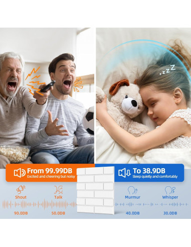 Paquete de 20 Paneles Acústicos Adhesivos 30.48x30.48cm Blanco