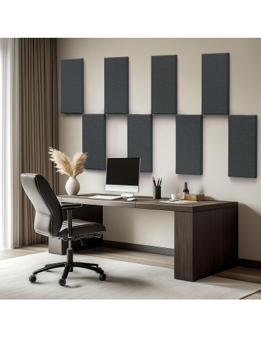 Paneles Acústicos de Pared 4 PCS Gris 60x30 cm Absorbentes