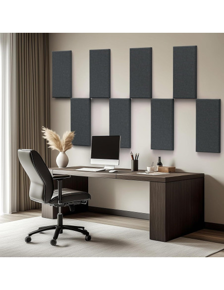 Paneles Acústicos de Pared 4 PCS Gris 60x30 cm Absorbentes