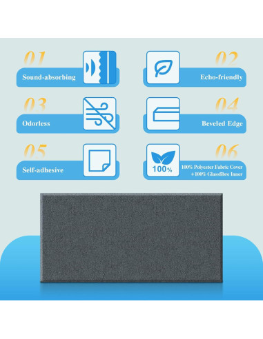 Paneles Acústicos de Pared 4 PCS Gris 60x30 cm Absorbentes