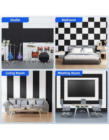 Paquete de 20 Paneles Acústicos Adhesivos 30.48x30.48cm Blanco