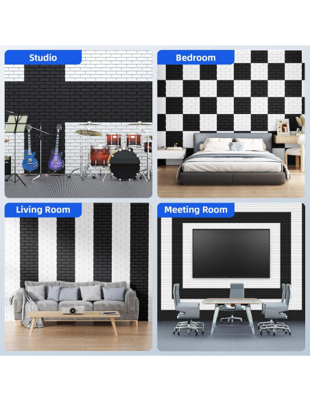 Paquete de 20 Paneles Acústicos Adhesivos 30.48x30.48cm Blanco