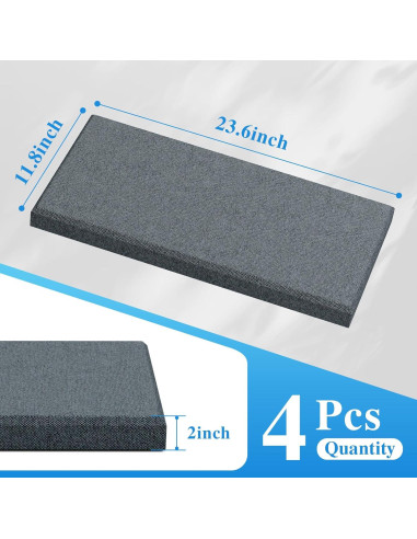 Paneles Acústicos de Pared 4 PCS Gris 60x30 cm Absorbentes