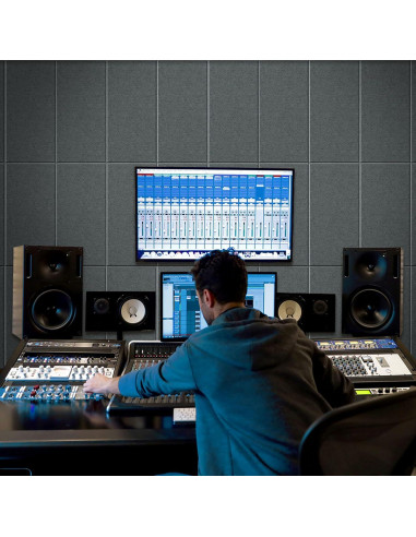 Paneles Acústicos de Pared 4 PCS Gris 60x30 cm Absorbentes