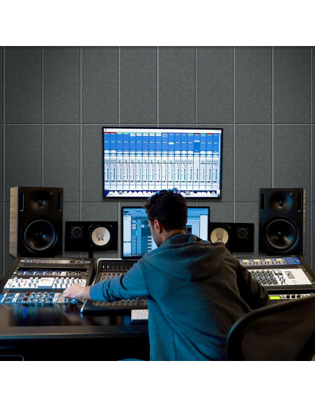 Paneles Acústicos de Pared 4 PCS Gris 60x30 cm Absorbentes