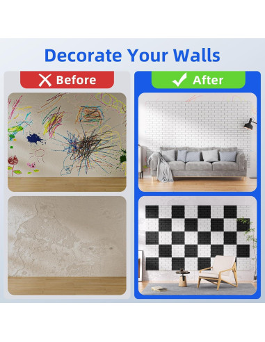 Paquete de 20 Paneles Acústicos Adhesivos 30.48x30.48cm Blanco