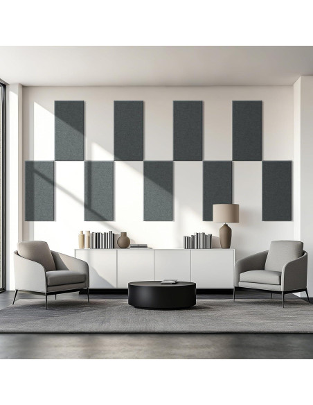 Paneles Acústicos de Pared 4 PCS Gris 60x30 cm Absorbentes