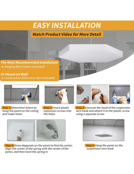 Paneles Acústicos de Techo TroyStudio - 4 Pcs 36.07x31.50x3.05 cm