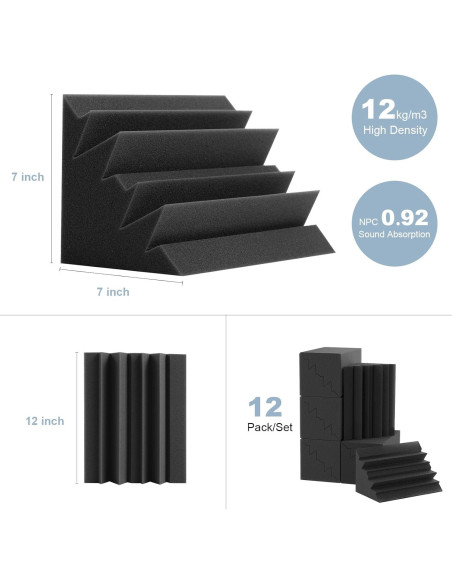 Paquete de 12 trampas de graves acústicas GUERRI 17.78cm