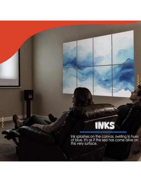 Paquete de 8 Paneles Acústicos Art Autoadhesivos 121.9x81.3cm