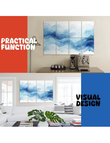 Paquete de 8 Paneles Acústicos Art Autoadhesivos 121.9x81.3cm