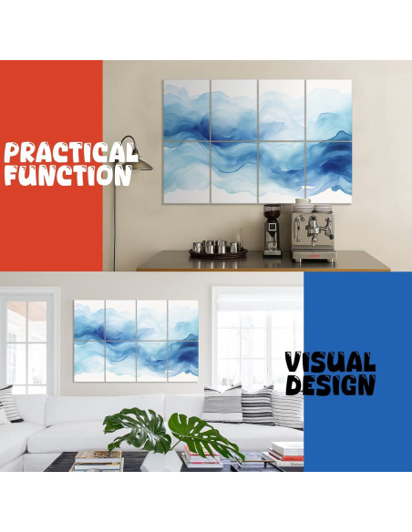 Paquete de 8 Paneles Acústicos Art Autoadhesivos 121.9x81.3cm