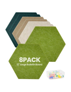 Paquete de 8 Paneles Acústicos Aipiahio Hexagonales Verdes