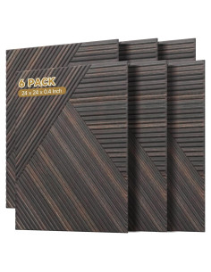 Paneles Acústicos Autoadhesivos 3D Nogal Rústico - Paquete de 6