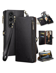 Funda de Billetera XcaseBar para Samsung Galaxy S25 Negra con Bloqueo RFID
