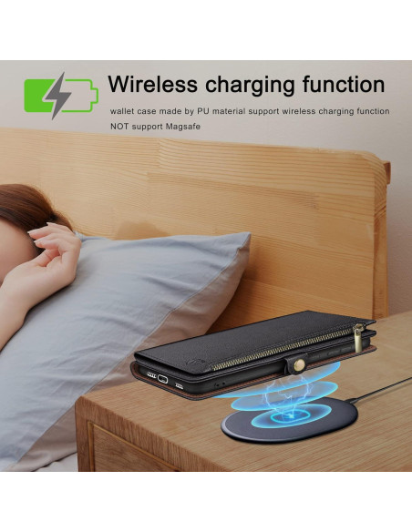 Funda de Billetera XcaseBar para Samsung Galaxy S25 Negra con Bloqueo RFID