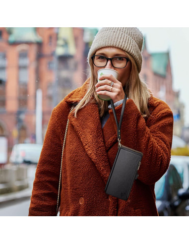 Funda de Billetera XcaseBar para Samsung Galaxy S25 Negra con Bloqueo RFID