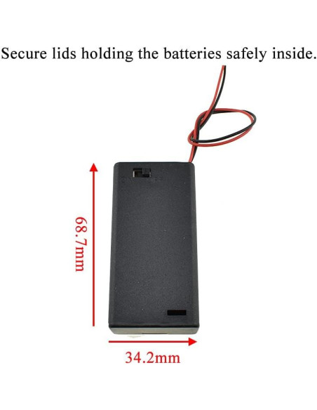 Soporte de Batería AA HAHIYO 3V con Interruptor 8 Piezas