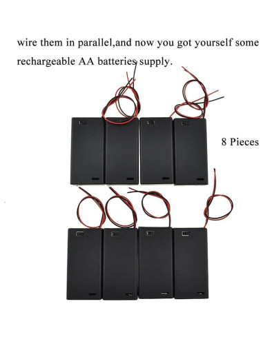 Soporte de Batería AA HAHIYO 3V con Interruptor 8 Piezas