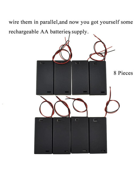 Soporte de Batería AA HAHIYO 3V con Interruptor 8 Piezas