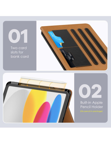 Funda OKP para iPad A16 11" 2025 / 10.9" 2022, Cuero PU