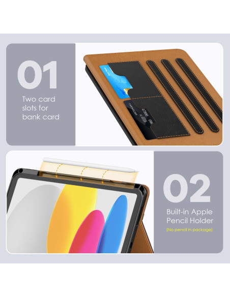 Funda OKP para iPad A16 11" 2025 / 10.9" 2022, Cuero PU