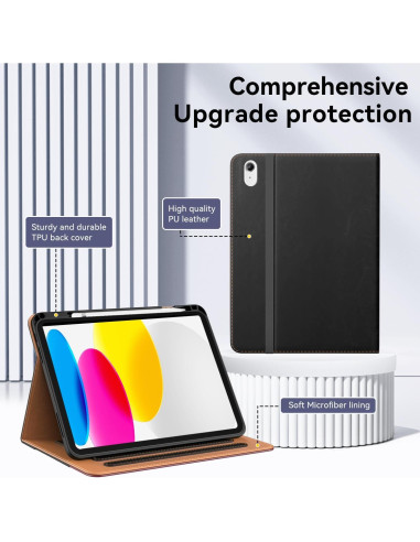 Funda OKP para iPad A16 11" 2025 / 10.9" 2022, Cuero PU