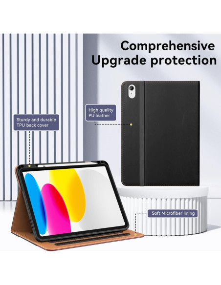 Funda OKP para iPad A16 11" 2025 / 10.9" 2022, Cuero PU