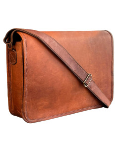 Bolsa Mensajero de Cuero Rustic Town 14" Unisex Vintage