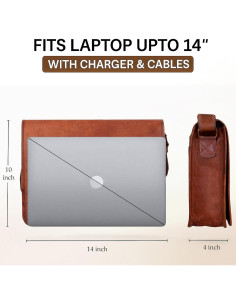 Bolsa Mensajero de Cuero Rustic Town 14" Unisex Vintage 2