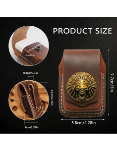 Funda de Cuero para Encendedor Heiluxe con Hebilla - Negro 2