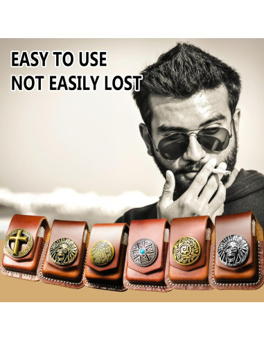 Funda de Cuero para Encendedor Heiluxe con Hebilla - Negro